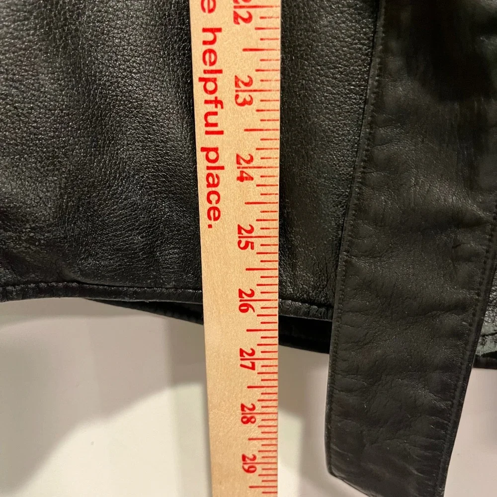 Wilsons Leather Experts Black Leather Thinsulate Hooded Belted Jacket Mens M